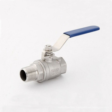 304 316 stainless steel dn20 dn25 dn50 2pc female and male thread ball valve